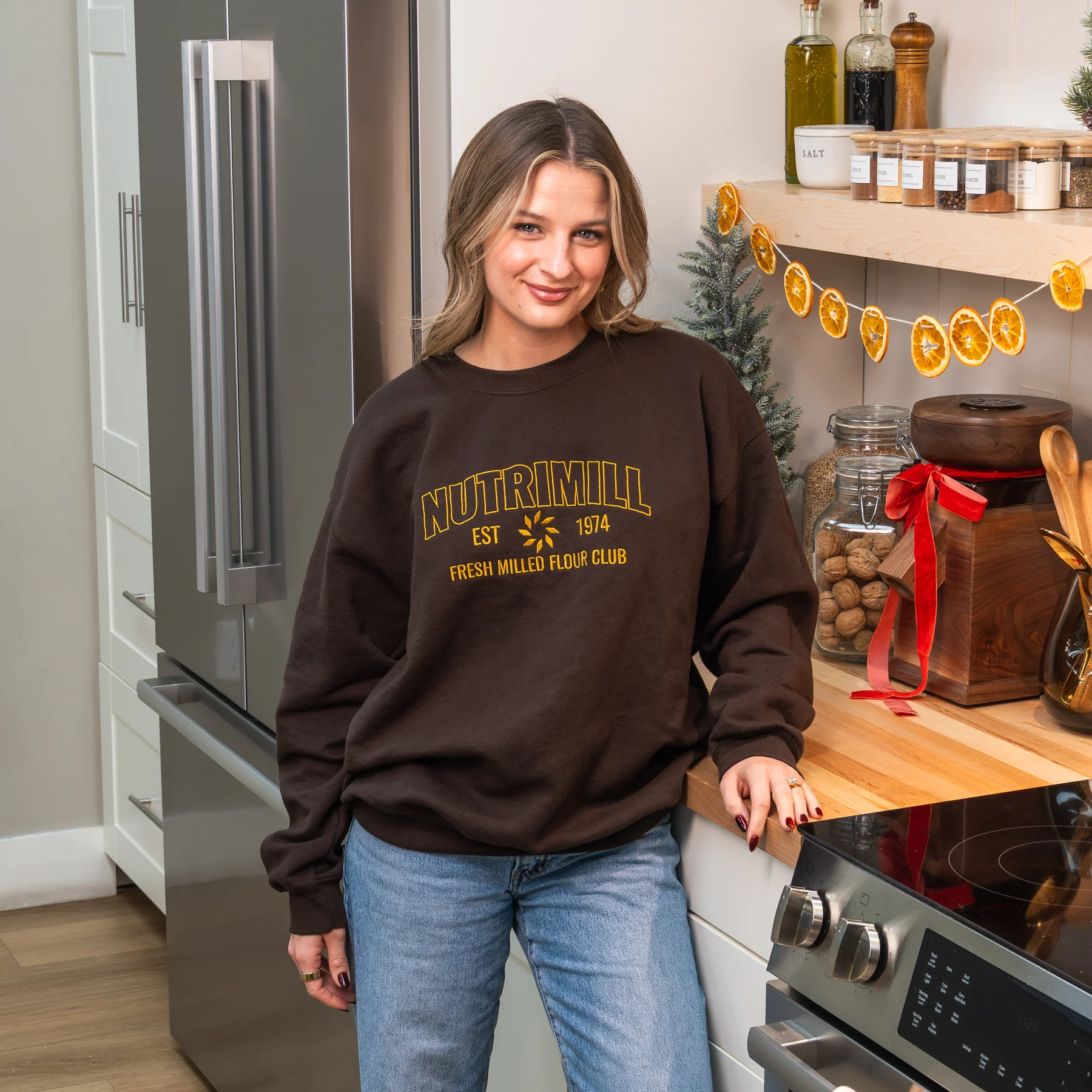 Brown NutriMill Unisex Sweatshirt - Image 3