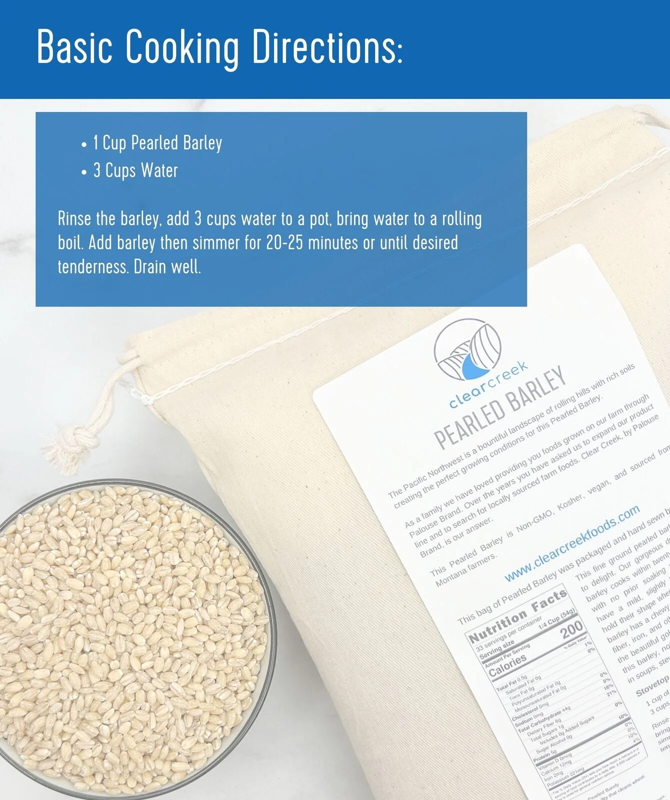 Pearled Barley | 4 LB | Certified Glyphosate Residue Free - Image 3