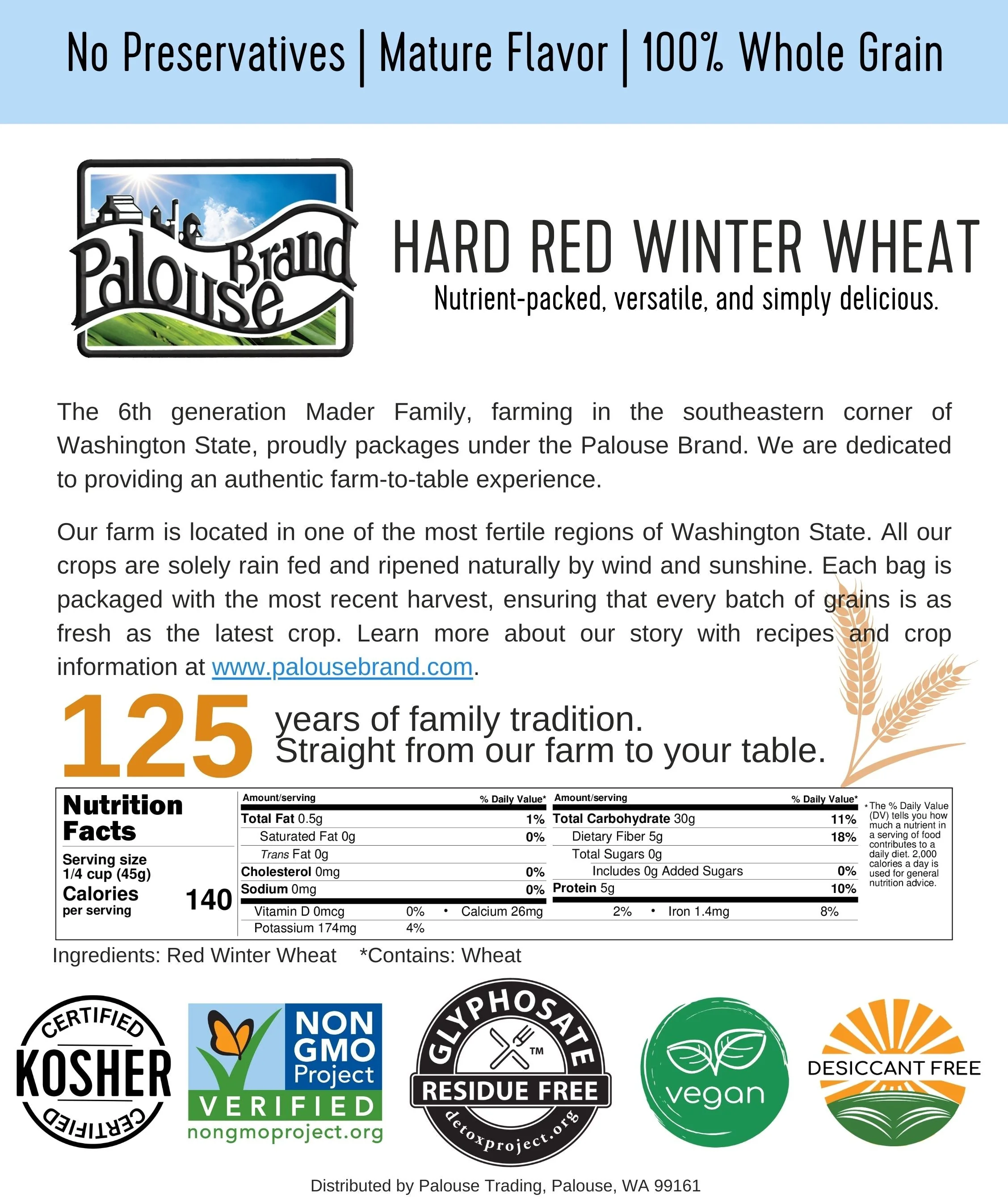 Red Winter Wheat | 5 LB | Certified Glyphosate Residue Free - Image 5