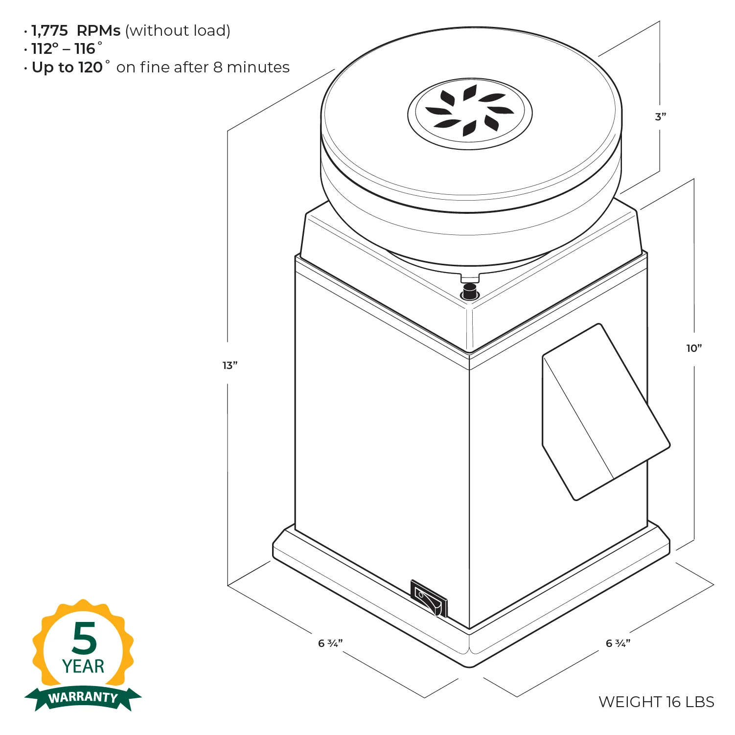Refurbished Harvest Grain Mill - Forest Green - Image 5