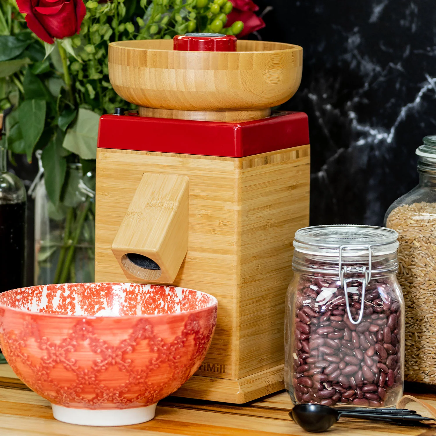 Refurbished Harvest Grain Mill - Red - Image 3